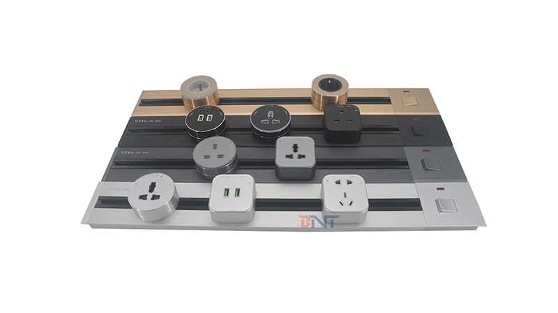 Office Desk Smart Hidden in Tabletop Gss System Rail Track Socket Embedded for Wall Power Strip