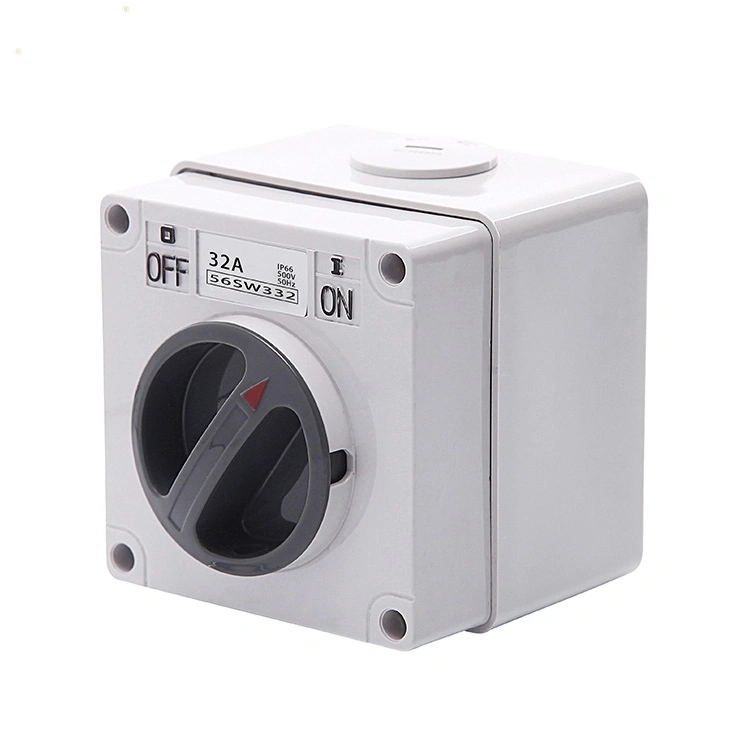 IP66 Waterproof 3 Pole 20A Square Types 3 Phase Manual Change Over Switch