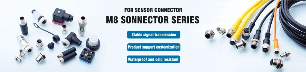 Waterproof Round Straight Connector M8 Socket for Electronic Components