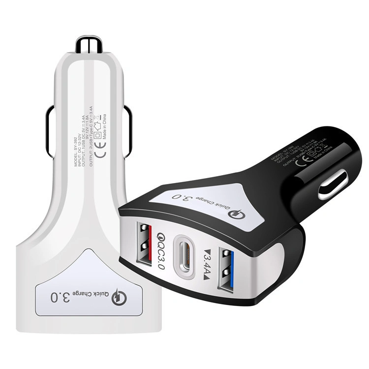 QC3.0 USB Car Charger 2 USB Port with Type C