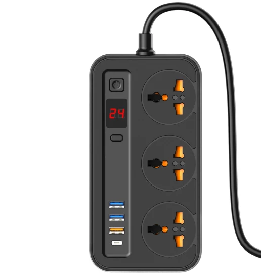 Tomada de energia com Pd USB Sugre Protector com carregamento rápido tipo C Extensão de energia 1-99 horas Controle de tempo para smartphone totalmente compatível