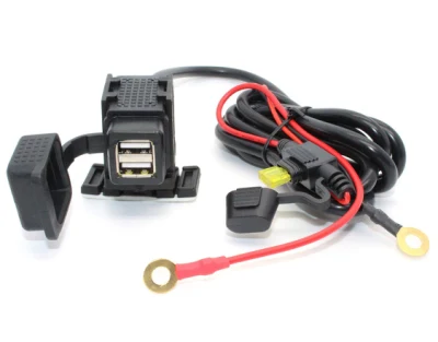 Kit de carregador USB para motocicleta 4.2A com porta USB dupla para iPhone, smartphone, tablet, GPS