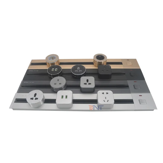 Mesa de escritório inteligente escondida na mesa Gss System Rail Rail Socket embutido para tomada elétrica de parede